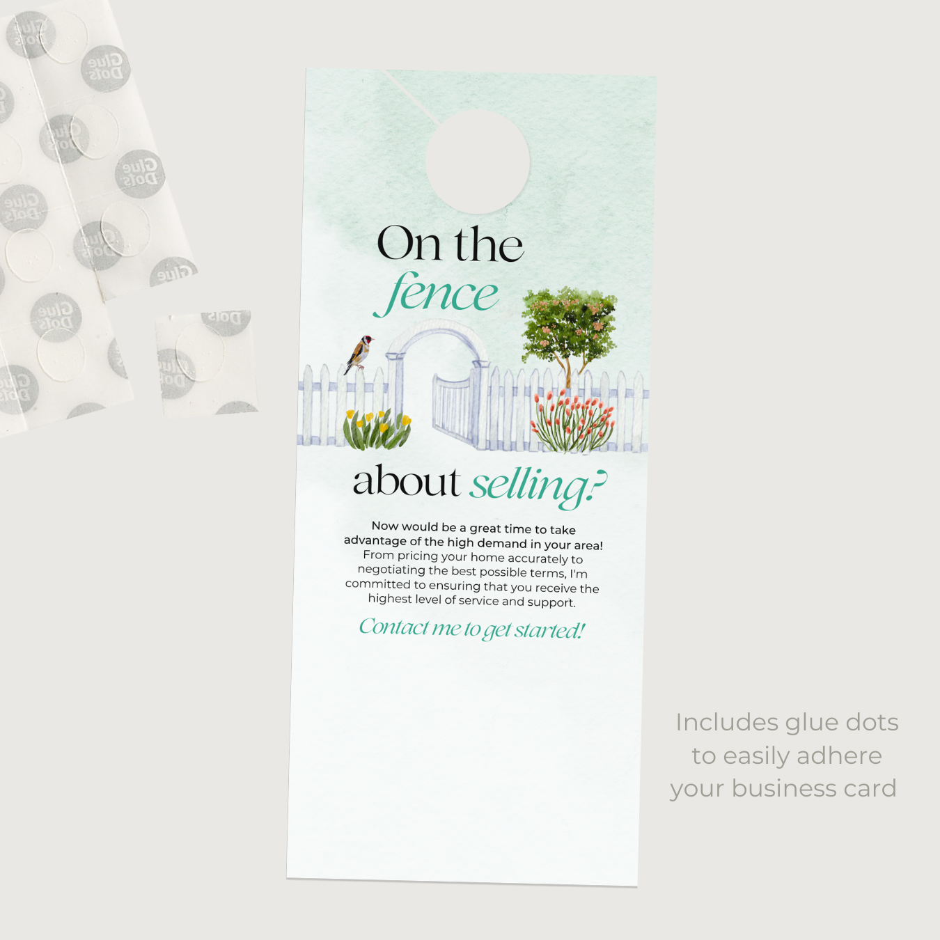 On The Fence About Selling | Set of Real Estate Door Hangers