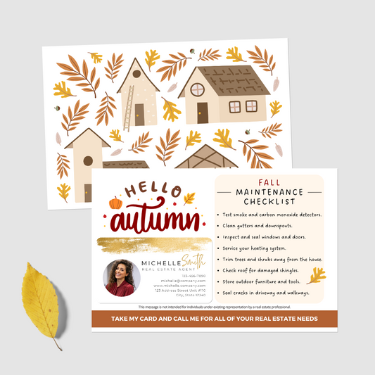Set of 25 Fall Home Maintenance Checklist Mailers