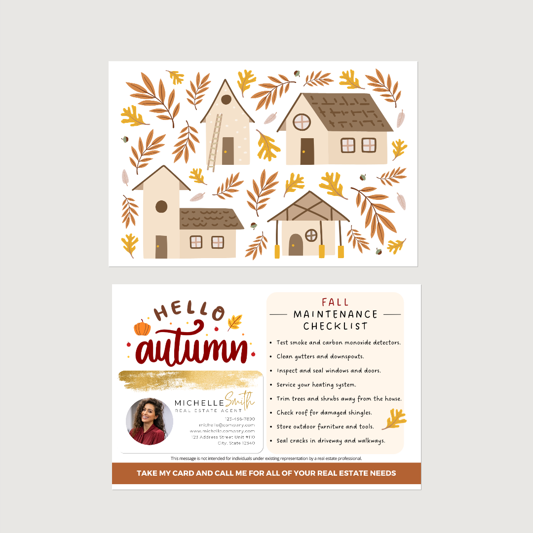 Fall Home Maintenance Checklist - Real Estate Postcards