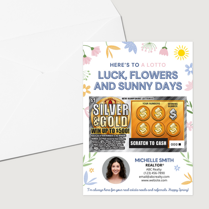 Here's To A Lotto Luck, Flowers and Sunny Days Cards