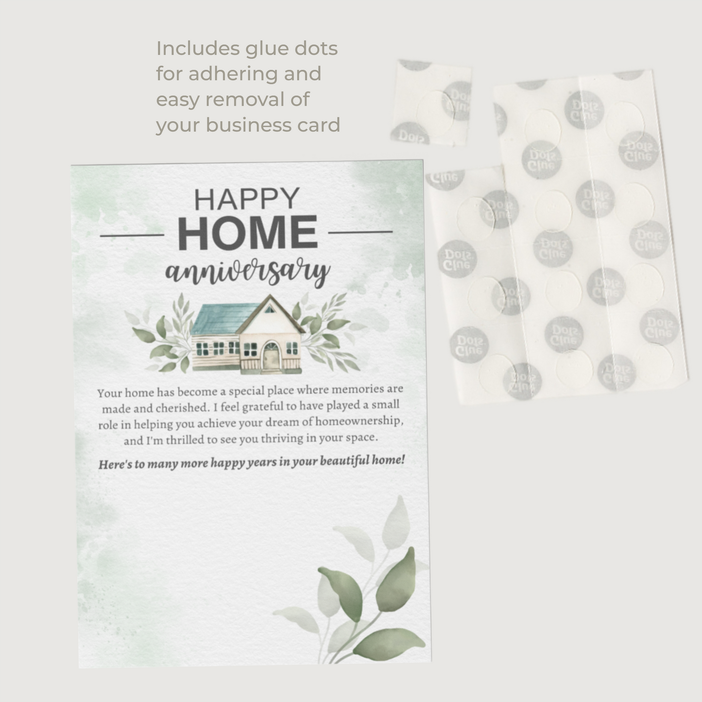 Set of 25 Happy Home Anniversary - Real Estate Card