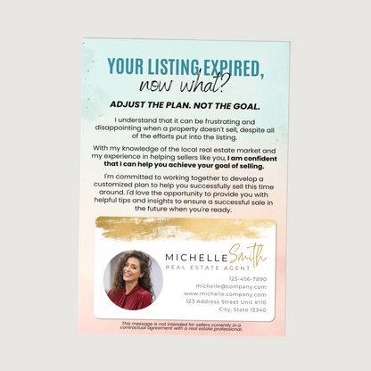 Set of 25 Your Listing Expired, Now What? Mailers