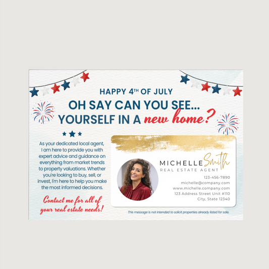 Oh Say Can You See Yourself In a New Home - Set of 4th of July Postcards