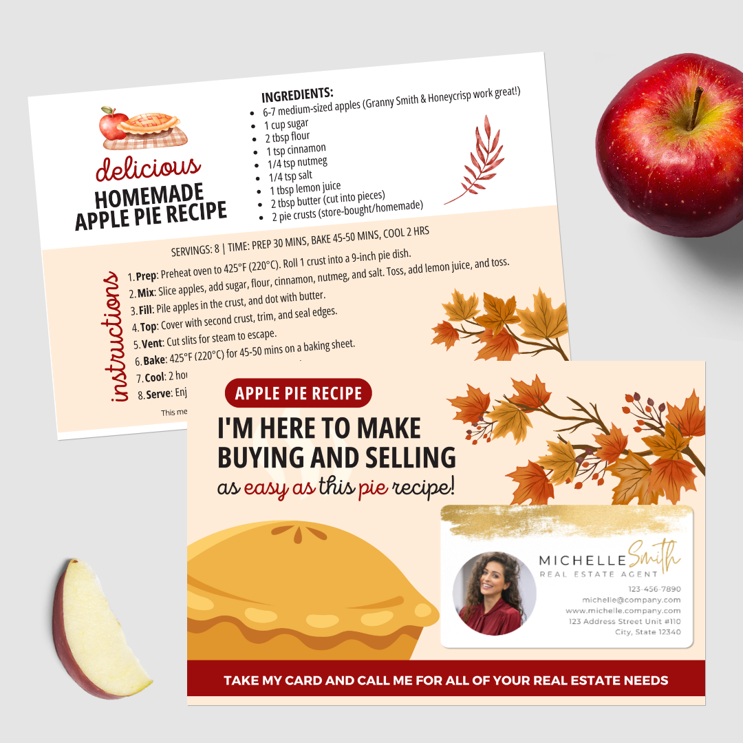 Set of 25 Apple Pie Recipe Mailers