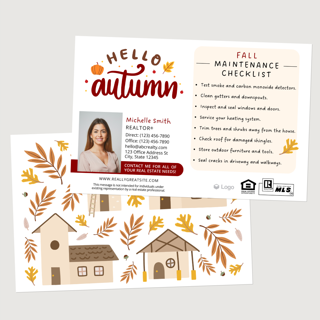 Hello Fall Home Maintenance Postcards