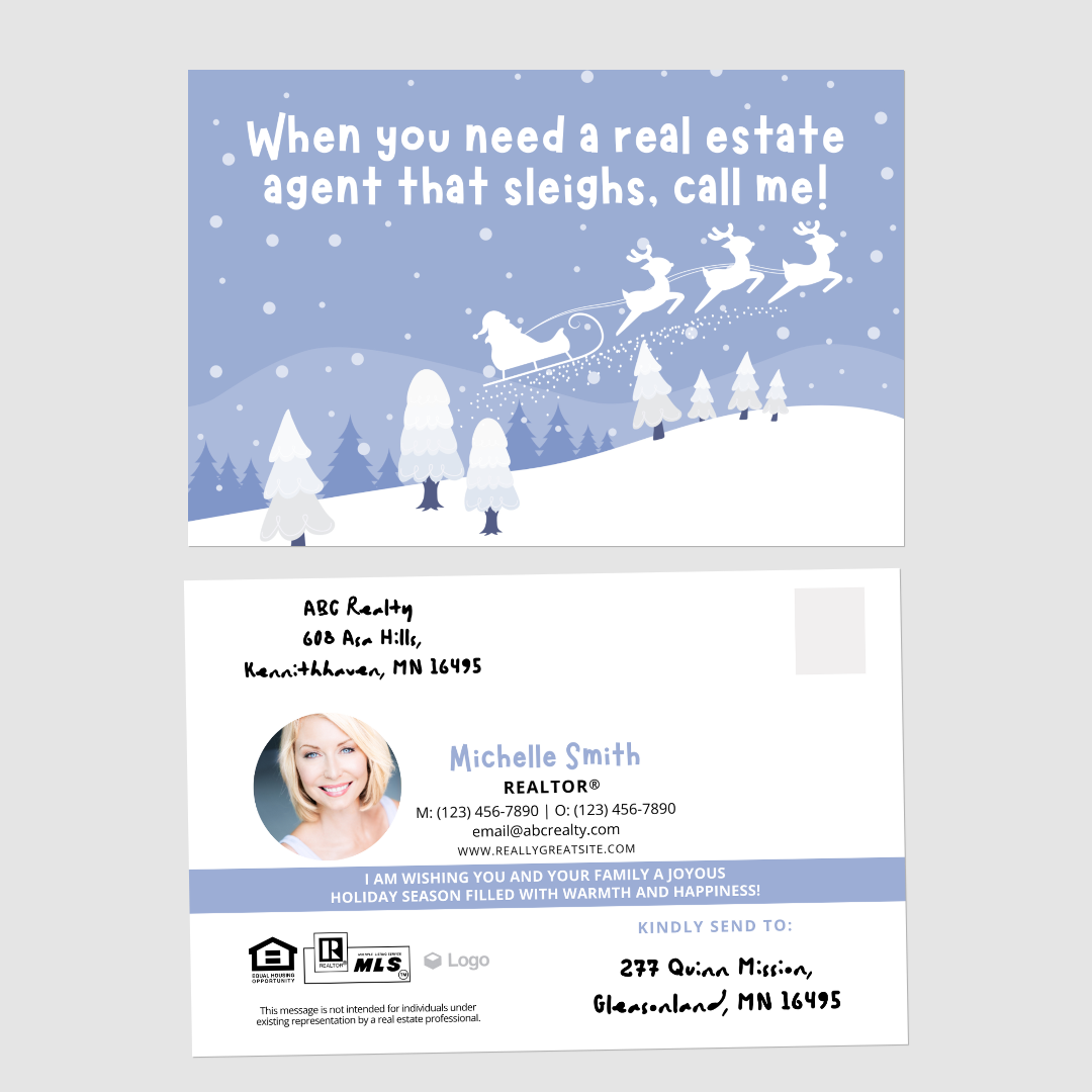 When You Need a Real Estate Agent That Sleighs Postcards