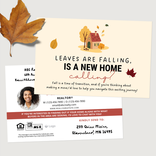 "Leaves are Falling, Is a New Home Calling" Postcards