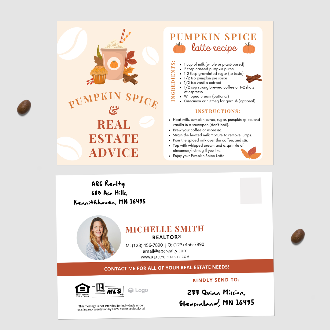 Pumpkin Spice Recipe Postcards