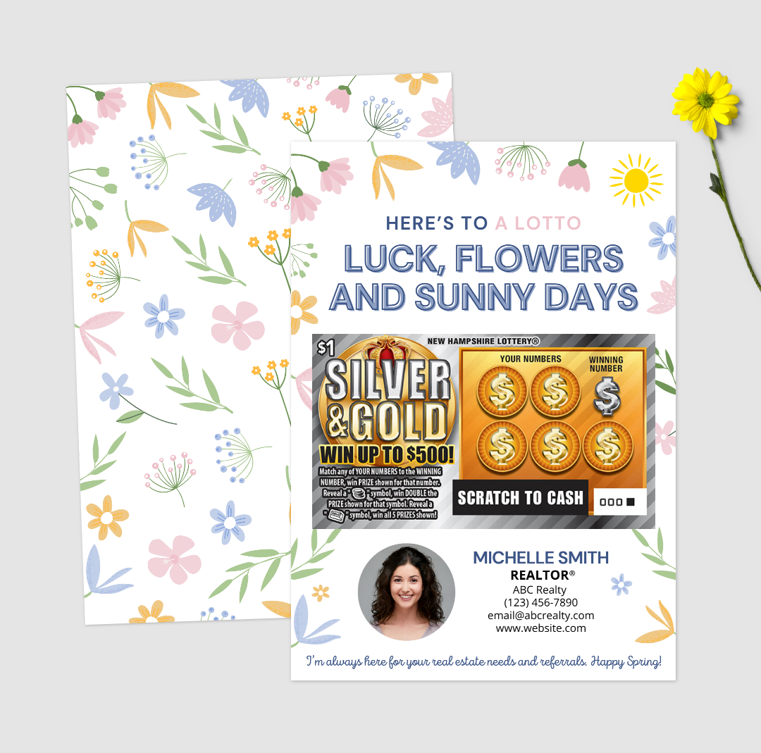 Here's To A Lotto Luck, Flowers and Sunny Days Cards