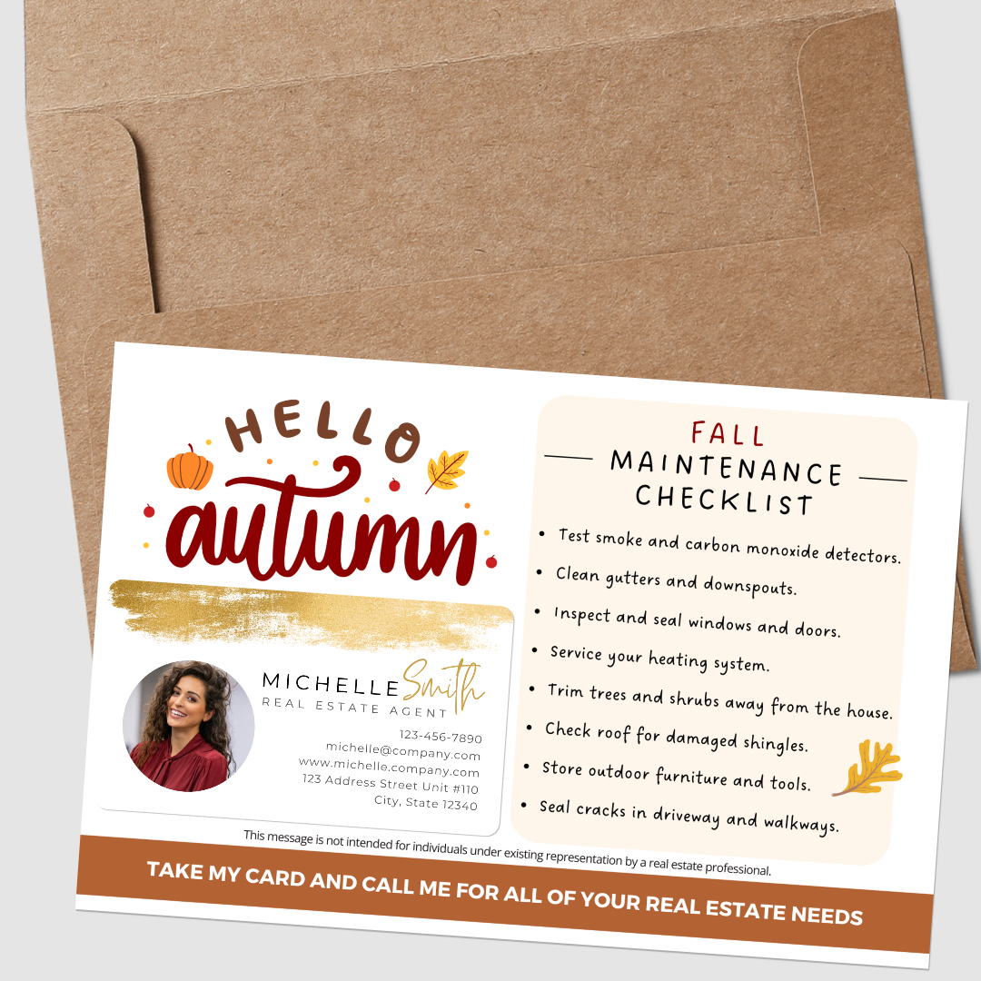 Fall Home Maintenance Checklist - Real Estate Postcards