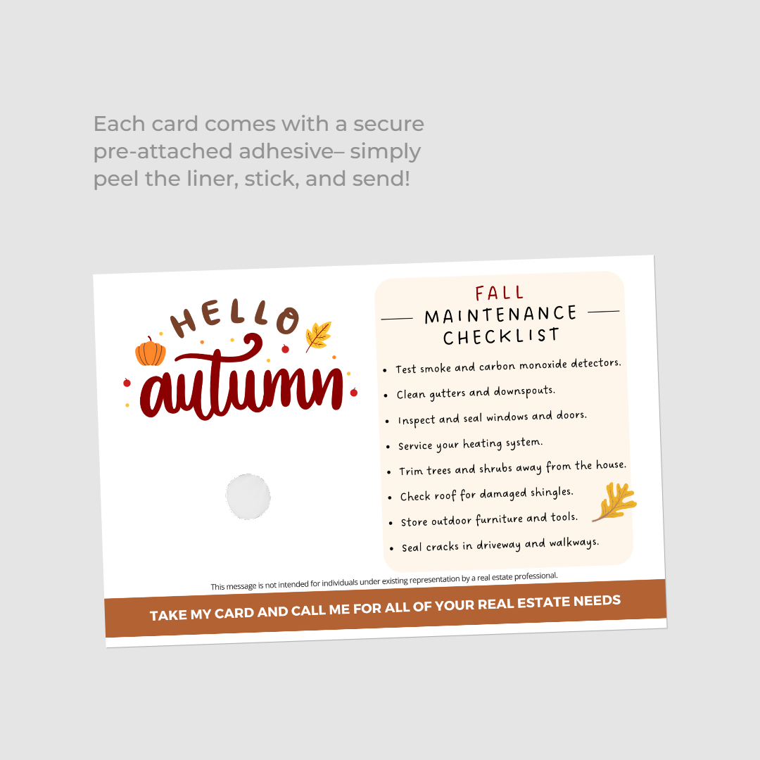 Fall Home Maintenance Checklist - Real Estate Postcards