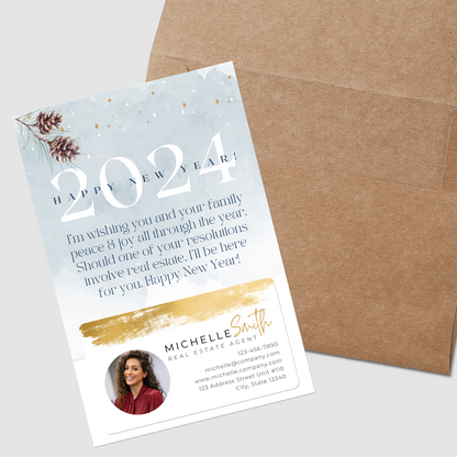 Set of 25 Happy New Year Postcard Mailers V1