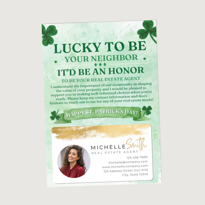 Lucky to Be Your Neighbor - Set of St. Patrick's Day Postcard Mailers