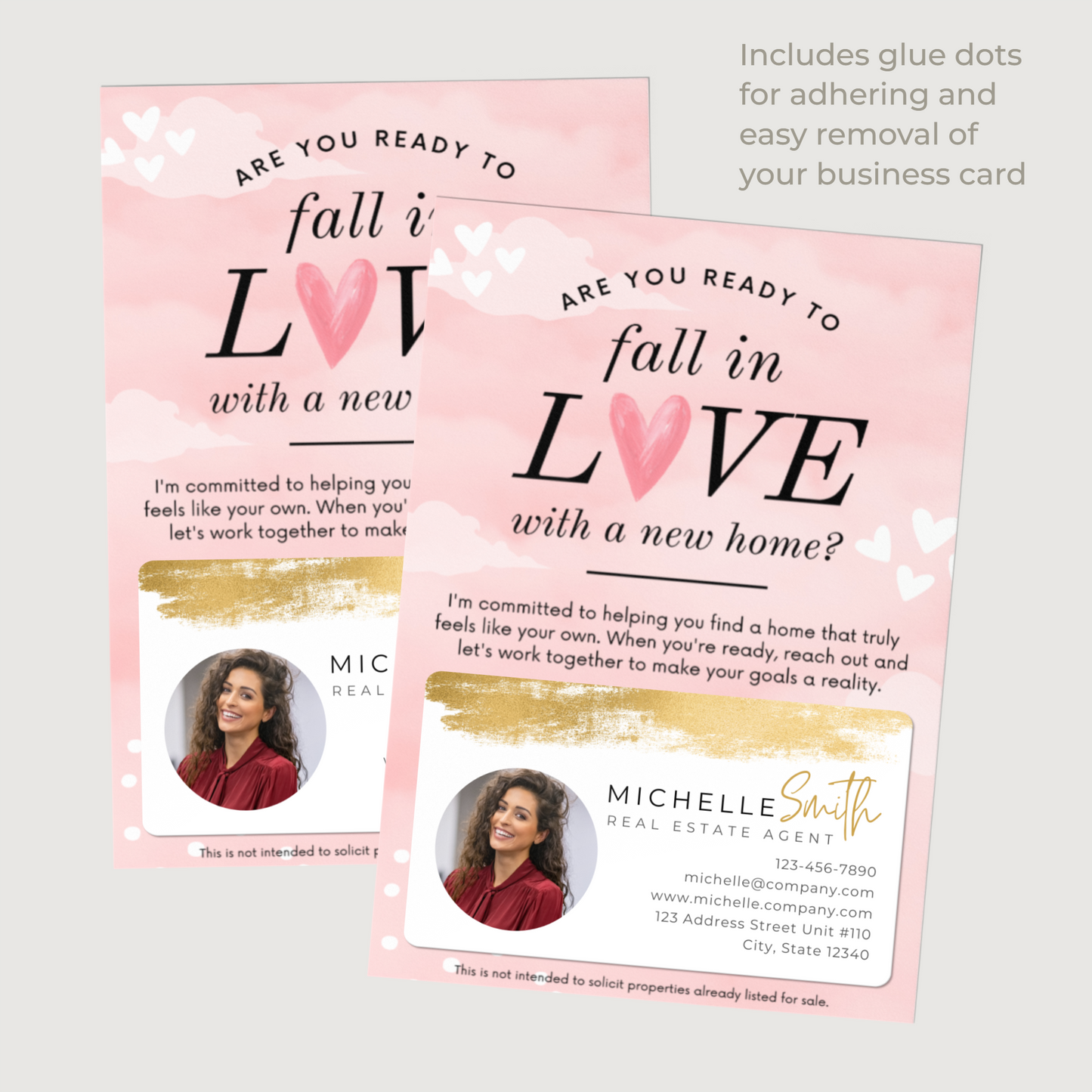 Ready to Fall in Love With A New Home - Set of Valentines Postcard Mailers