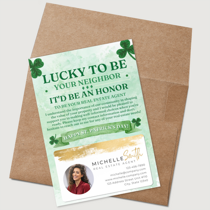 Lucky to Be Your Neighbor - Set of St. Patrick's Day Postcard Mailers