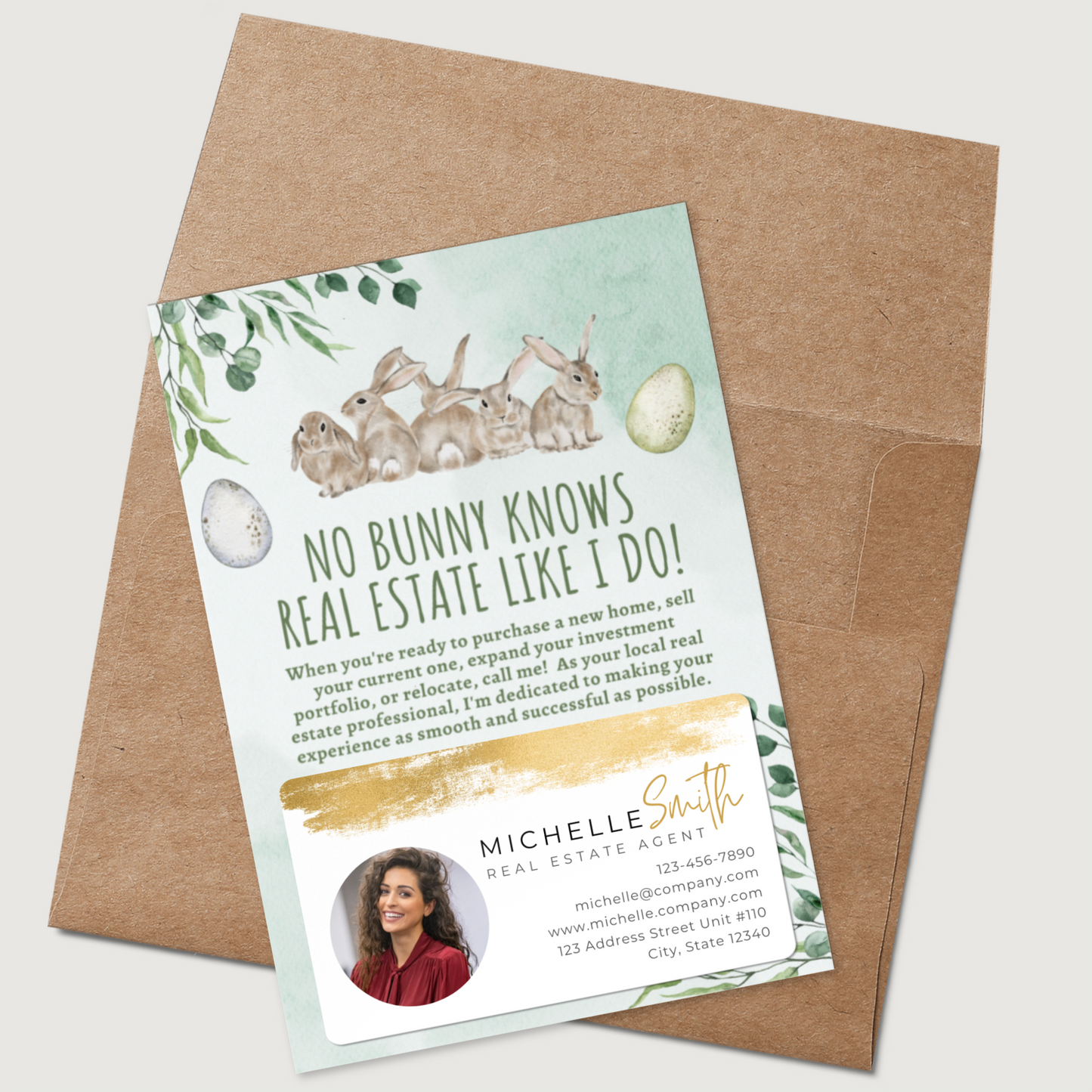 No Bunny Knows Real Estate Like I Do - Set of Easter Postcard Mailers