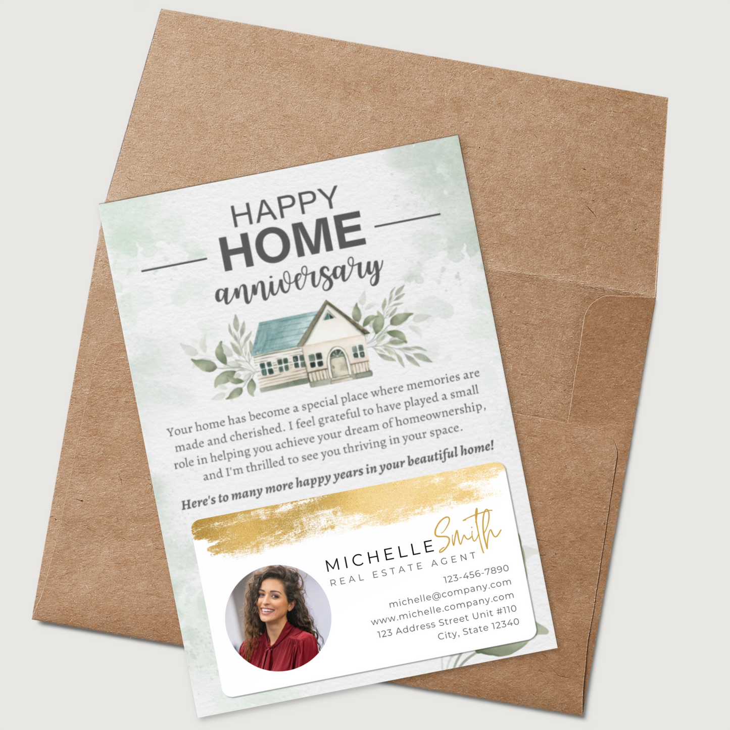 Set of 25 Happy Home Anniversary - Real Estate Card